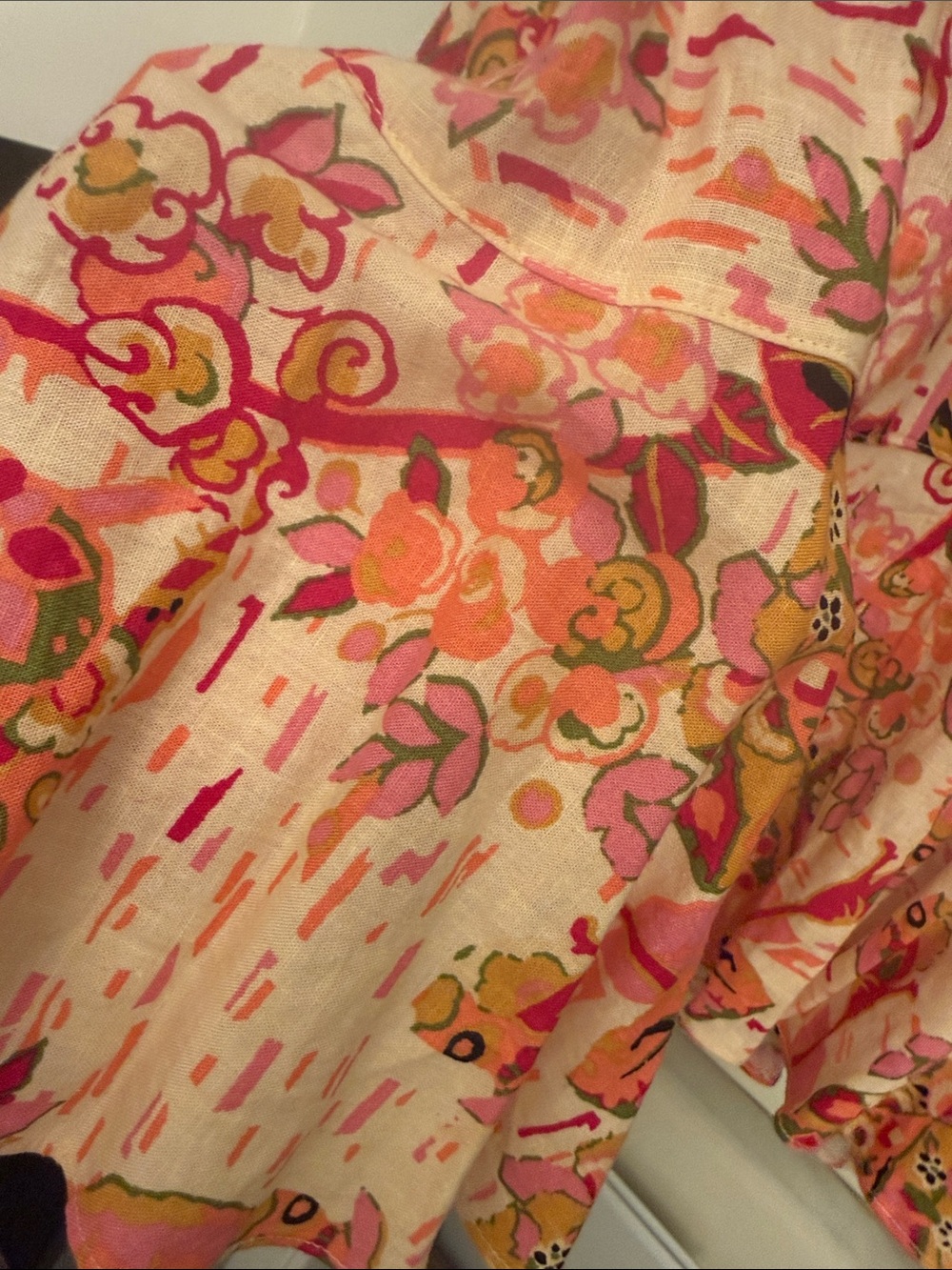 Free People Floral Mesh Tunic in Peach, Pink & Black - Picture 3 of 9